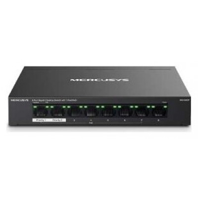 Mercusys MS108GP switch Gestionado Gigabit Ethernet (10/100/1000) Energía sobre Ethernet (PoE) Negro (Espera 4 dias)