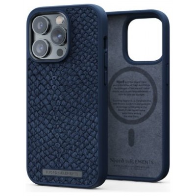 FUNDA MAGSAFE IPHONE 14 PRO PIEL DE SALMON AZUL PETROLEO NJORD (Espera 4 dias)