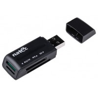 LECTOR DE TARJETAS NATEC MINI ANT 3 SDHC MMC M2 MICROSD USB 2.0 NEGRO