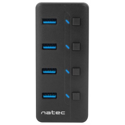 HUB NATEC MANTIS 2 USB 3.0 4 PUERTOS ON OFF CON ALIMENTADOR