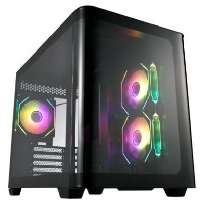 CAJA MICRO-ATX SEMITORRE FSP S380 RGB NEGRA 3 FANS