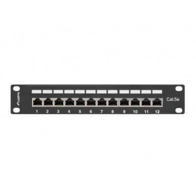 PATCH PANEL LANBERG 12 PUERTOS 1U 10" CAT.5E BLINDADO NEGRO PATCH PANEL LANBERG 12 PUERTOS 1U 10" CAT.5E BLINDADO NEGRO
