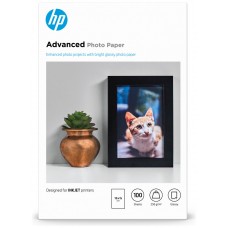 HP Papel fotográifco satinado avanzado 250g/m2, 10x15cm, sin bordes, 100 hojas