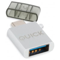 Quick Media QMACUSB cambiador de género para cable USB-C USB-A Blanco (Espera 4 dias)