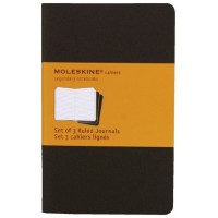 SET DE 3 LIBRETAS CAHIER NEGRAS P (9X14CM) RAYAS MOLESKINE QP311 (Espera 4 dias)