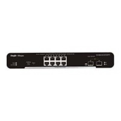 REYEE 8-Port Gigabit L2 Managed Switch, 8 Gigabit RJ45 Ports,2 SFP Slots, Desktop Steel Case