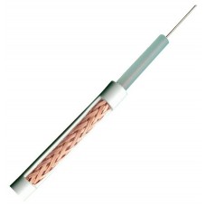 Cable coaxial RG59 - Video - Rollo de 100 metros - Cubierta color blanco - diametro exterior 6,0 mm