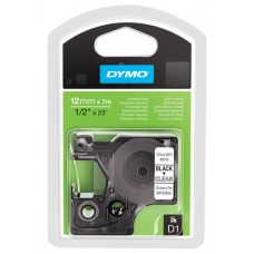 DYMO Cinta LM D1 12mmx7m Negro/transparente