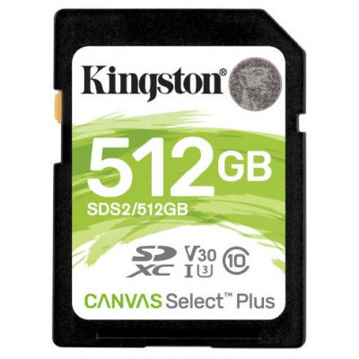 Kingston Technology Canvas Select Plus memoria flash 512 GB SDXC Clase 10 UHS-I (Espera 4 dias)