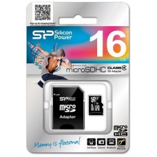 SP MICROSD CARD SDHC 16GB W/ ADAPTOR CLASE4 VIDAY (Espera 3 dias)