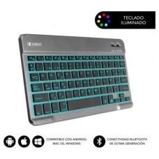 SUBBLIM Teclado Retroiluminado Bluetooth Smart Backlit BT Keyboard Grey (Espera 4 dias)