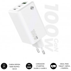 SUBBLIM CARGADOR GAN 100W CHARGER USB C+C+A (Espera 4 dias)