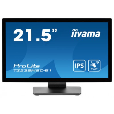 iiyama ProLite T2238MSC-B1 pantalla para PC 54,6 cm (21.5") 1920 x 1080 Pixeles Full HD LED Pantalla táctil Negro (Espera 4 dias)