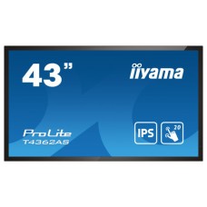 iiyama T4362AS-B1 pantalla de señalización Panel plano interactivo 108 cm (42.5") IPS 500 cd / m² 4K Ultra HD Negro Pantalla táctil Procesador incorporado Android 8.0 24/7 (Espera 4 dias)