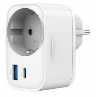 CARGADOR RAPIDO GEMBIRD USB DE 2 PUERTOS CON TOMA DE CA DE PASO 20 W BLANCO CARGADOR RAPIDO GEMBIRD USB DE 2 PUERTOS CON TOMA DE CA DE PASO 20 W BLANCO
