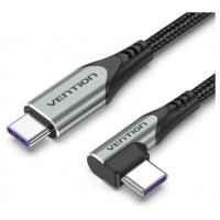 CABLE USB-C/M ANGULO RECTO A USB-C/M 0.50 M 100W GRIS VENTION (Espera 4 dias)
