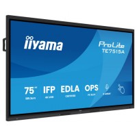 PANTALLA INTERACTIVA 75" EDLA, ANDROID 14, 16/128GB UHD IPS, MM 2X 20W  + 20W SUBWR, 2X HDMI, DP , 1X USB-C,  550CD/M, HORIZ , MEDIA PLAY USB PORTS, ANTIGLARE, LAN, RS232C, IIWARE WIFI-6/BT 5.0, OPS SLOT, VESA 400X400 (MOUNT INCLUDED) (TE7515A-B1AG) 