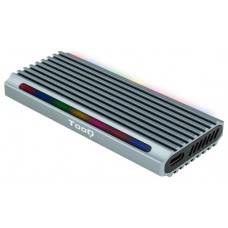 CAJA EXTERNA TOOQ TQE-2221G NGFF/NVMe "SHINOBI" USB-A RGB GRIS