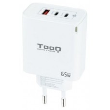 CARGADOR USB-C TOOQ PARED GAN 2USB-C/PD + USB-A/QC 65W