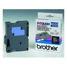 BROTHER Cinta laminada Negro / blanco 6 mm