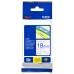 BROTHER Cinta laminada blanco/azul 18mm