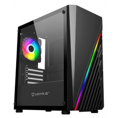 CAJA MICRO ATX GAMING UNYKA MINI GLAYZE LED FRONTAL