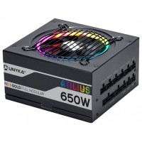 Unyka Atilius Black RGB 650W - 90% Gold - Full modular