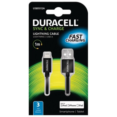 CABLE DURACELLLE USB-LIGHTNING NEGR