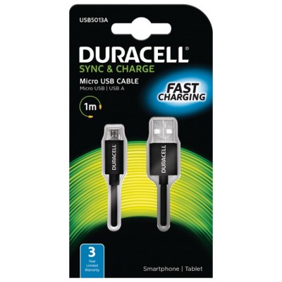 CABLE DURACELL USB-MICRO USB NEGRO