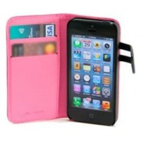 FUNDA WAZZABEE PARA IPHONE 5 POLIPIEL, MARCO INTERIOR PLASTICO, CIERRE MAGNETICO, ROSA (WB-M30WP-PK) (Espera 4 dias)