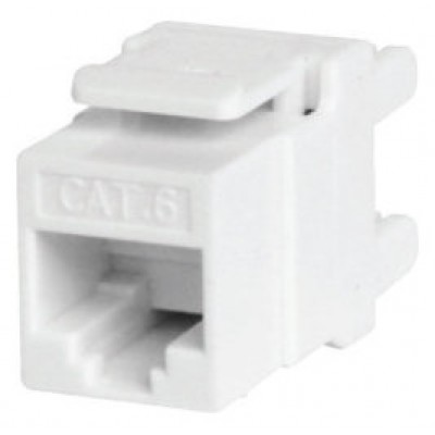 WP UTP CAT. 6 KEYSTONE JACK, DUAL IDC TYPE, 180 DEGREE, WHITE COLOR WITH DUST COVER (Espera 4 dias)