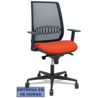 PIQUERAS Y CRESPO Silla Alares sincro malla negra bali naranja oscuro brazo regulable