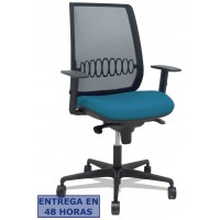 PIQUERAS Y CRESPO Silla Alares sincro malla negra bali verde petroleo brazo regulable