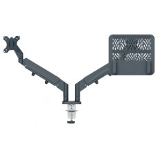 BRAZO DUAL PARA MONITOR Y PORT&Aacute;TIL ERGO SPACESAVING COLOR  GRIS OSCURO LEITZ 65380089 (Espera 4 dias)