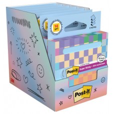 DISPENSADOR DE CARTON 90 HOJAS Z-NOTES RECICLADO SUPER STICKY 76X76 MM AZUL LAVADO R330-1RSSB POST-IT 7100399315 (Espera 4 dias)