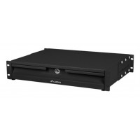 CAJON PARA RACK 19" 2U 483X360MM HASTA 90KG NEGRO CIERRE FRONTAL